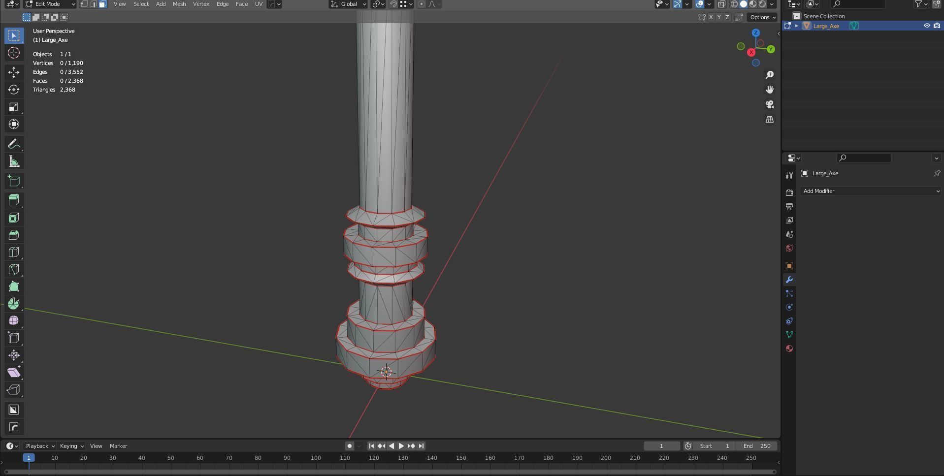 Diablo Inspired Large Axe Low-poly 3D model_10