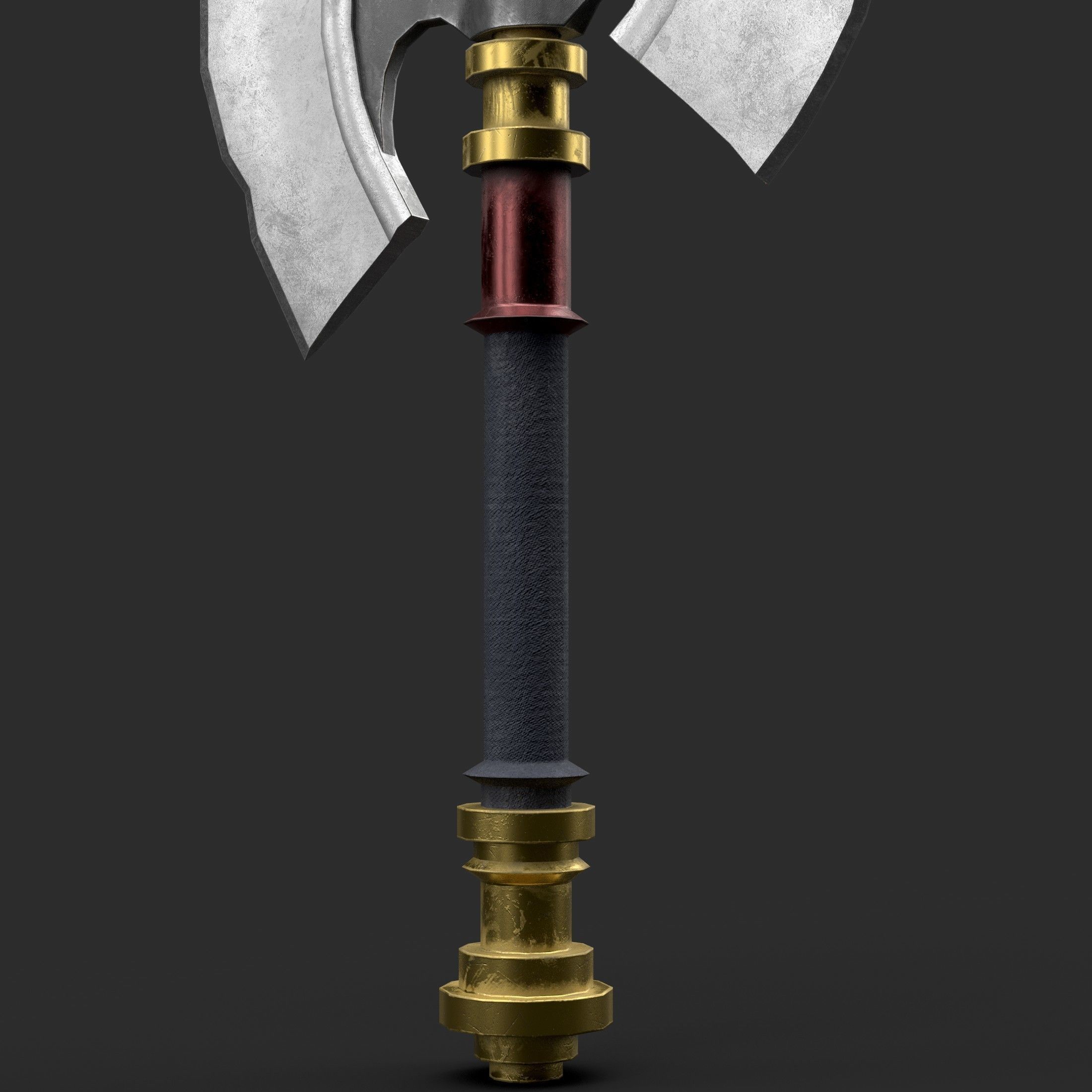Diablo Inspired Large Axe Low-poly 3D model_6