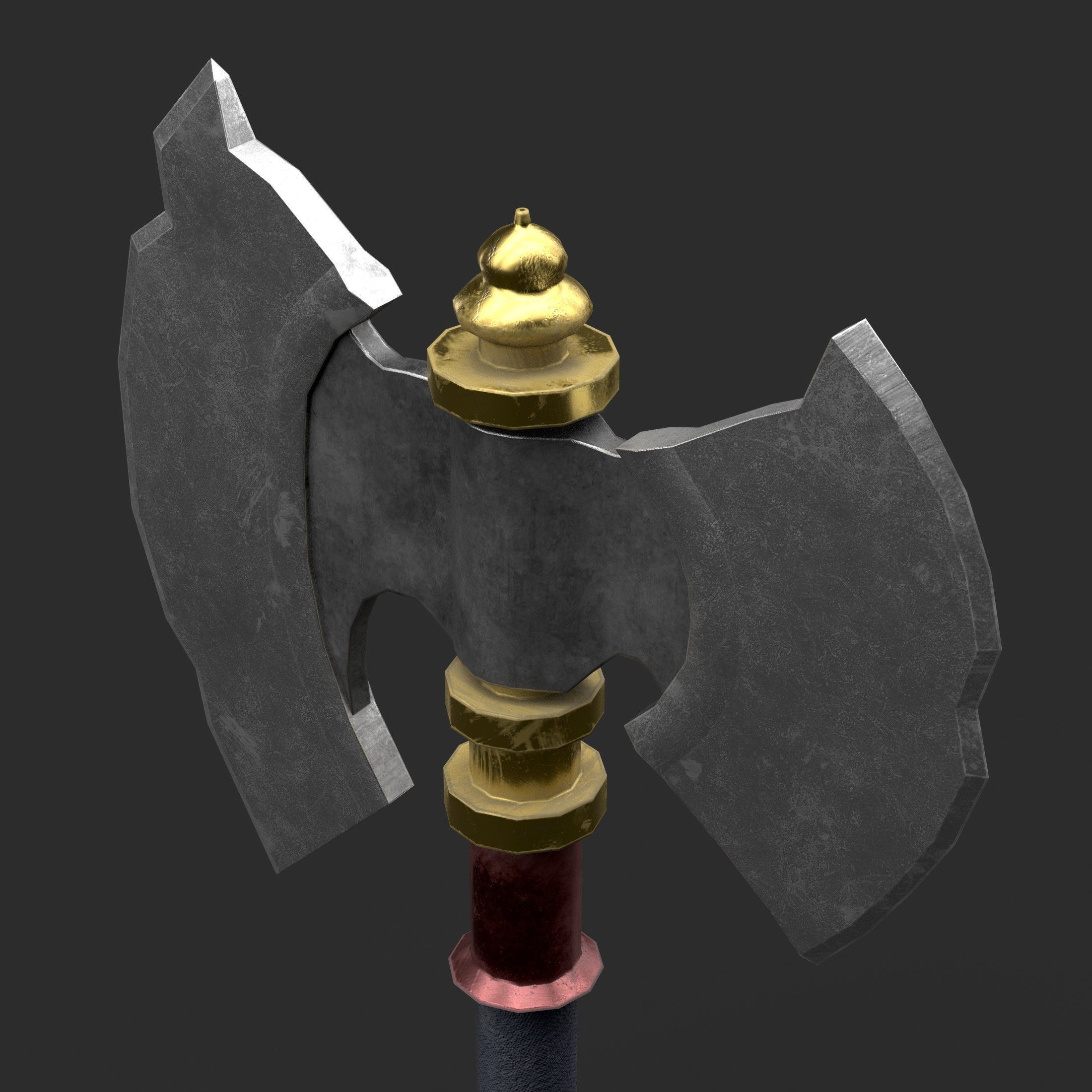 Diablo Inspired Large Axe Low-poly 3D model_5