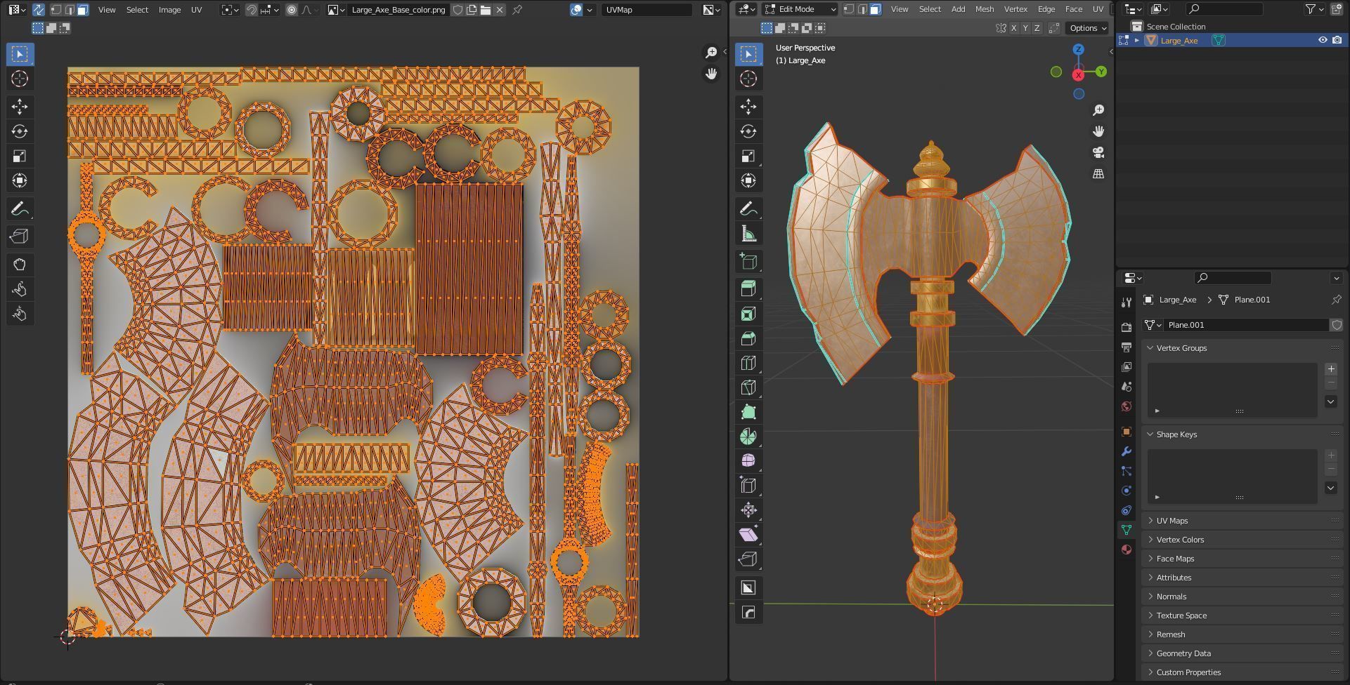 Diablo Inspired Large Axe Low-poly 3D model_8