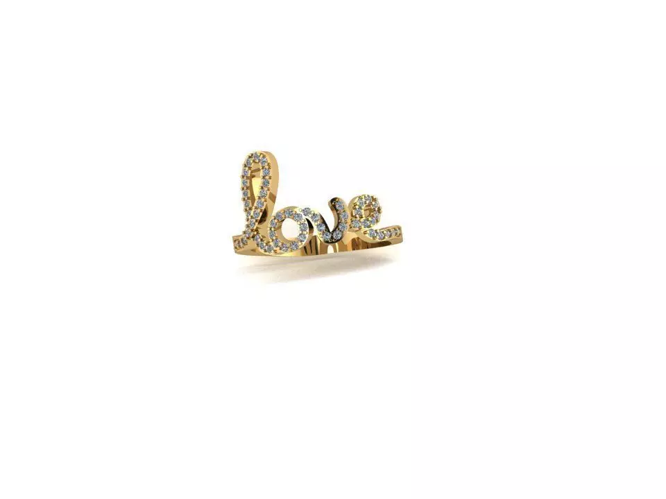 text Love ring 16 1mm Free 3D print model