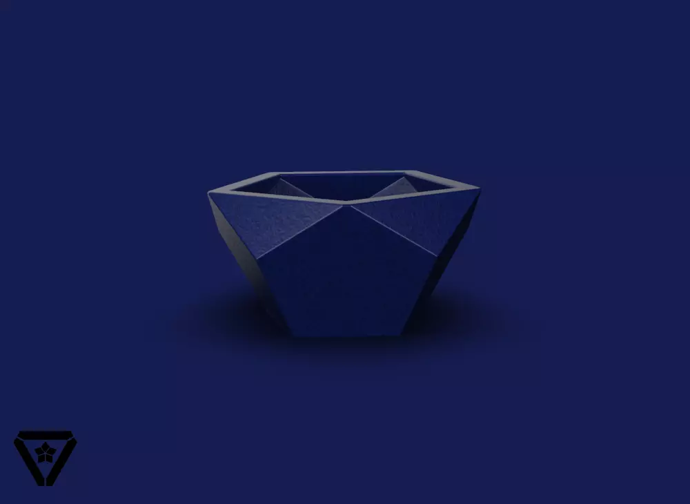 47 3 Quarter Dodecahedron Geometric Planter Pot Arya 3D print model_0
