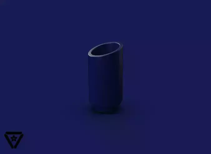 49 Cylinder Cut Geometric Planter Pot  V1  Iris