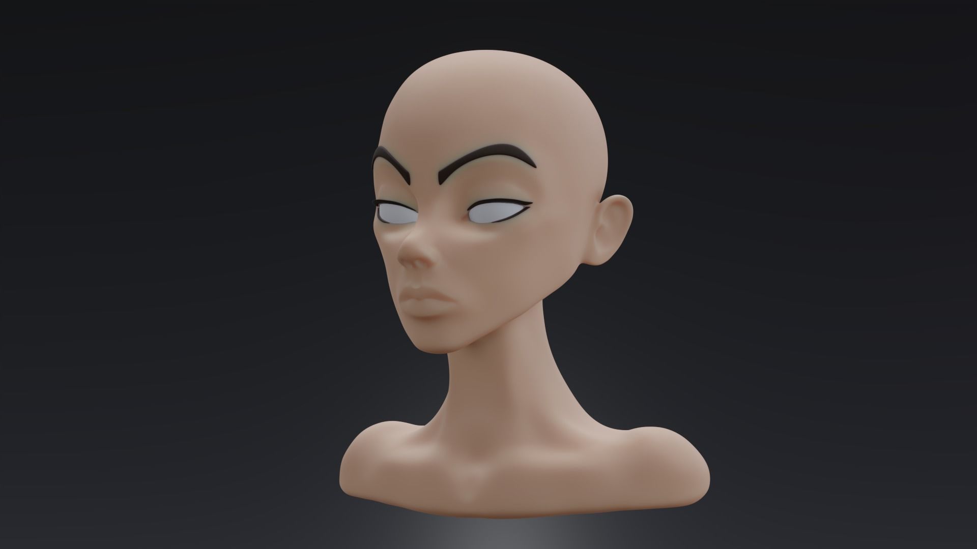 Female Head 3D model_3