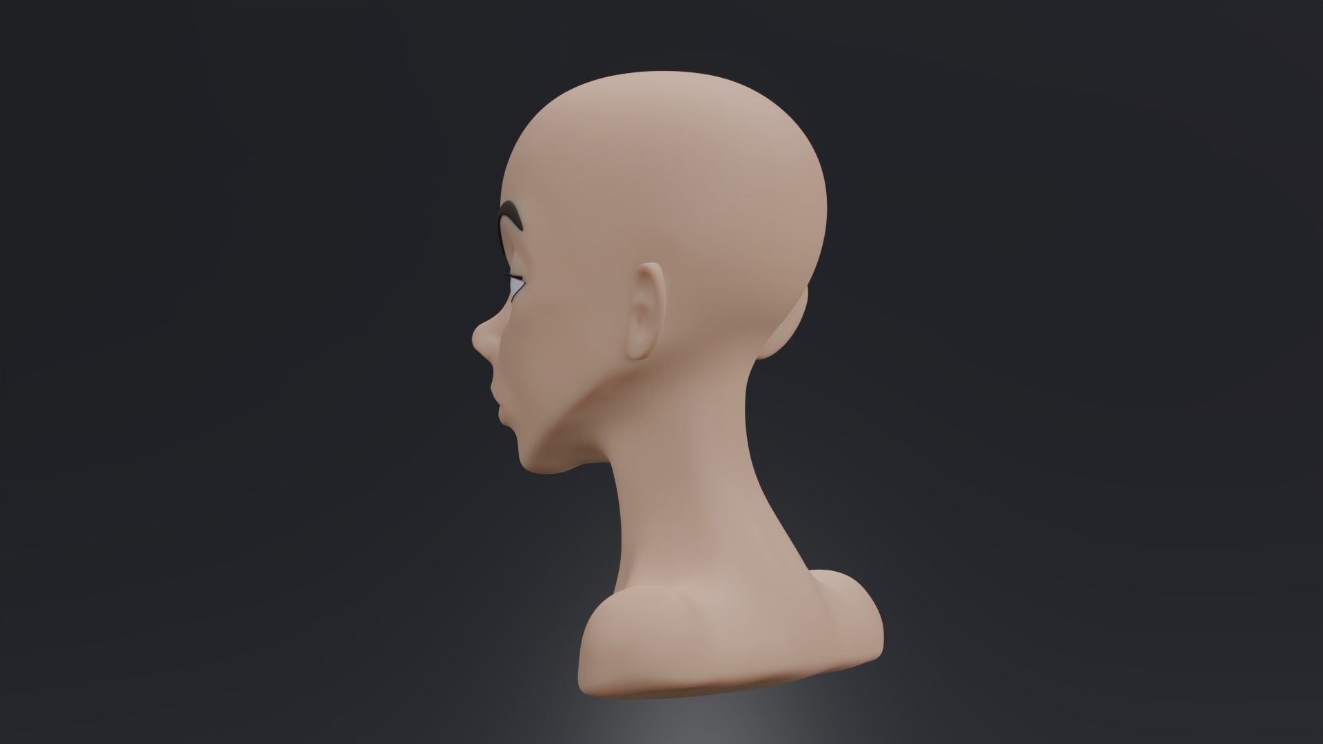 Female Head 3D model_5