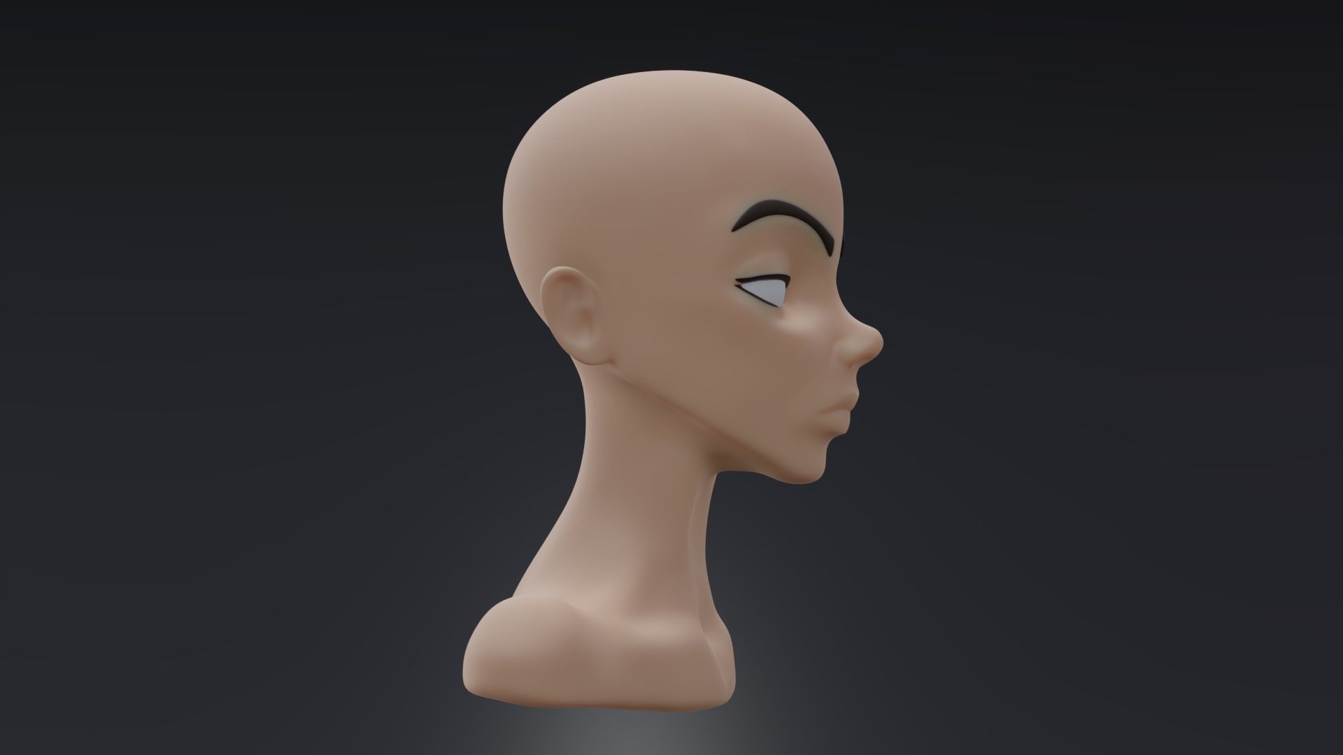 Female Head 3D model_4