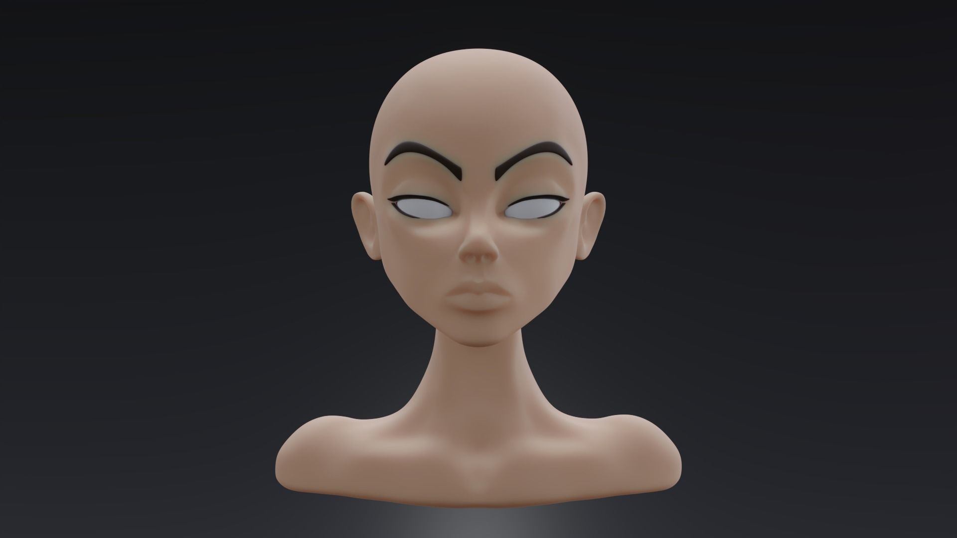 Female Head 3D model_2