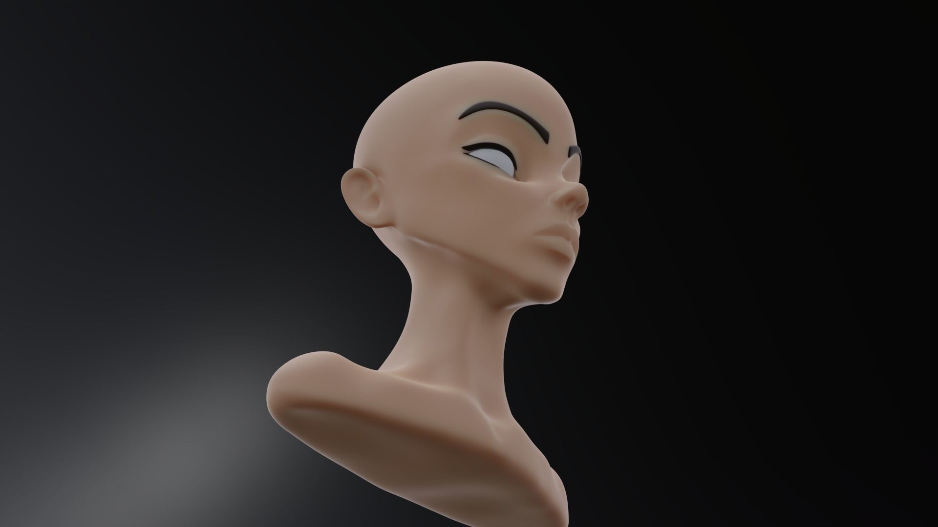 Female Head 3D model_7