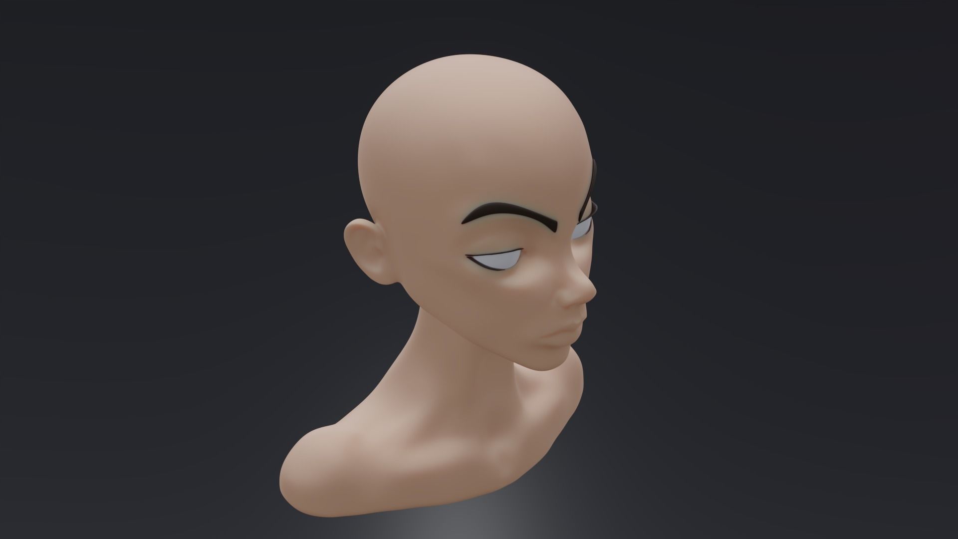 Female Head 3D model_8