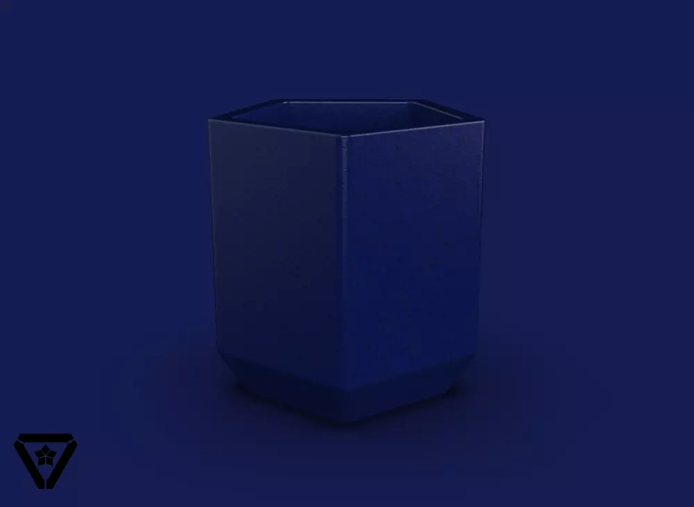 54 Pentagon Geometric Planter Pot V1 Maya 3D print model_0