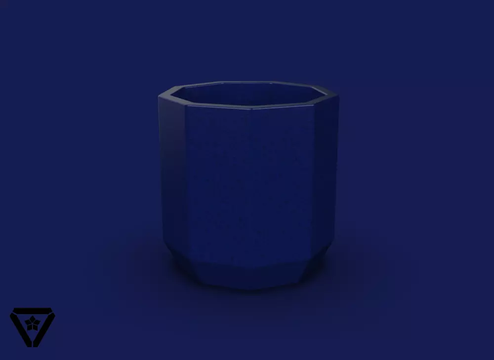 57 Nonagon Geometric Bonsai Pot  V1  Reina 3D print model_0