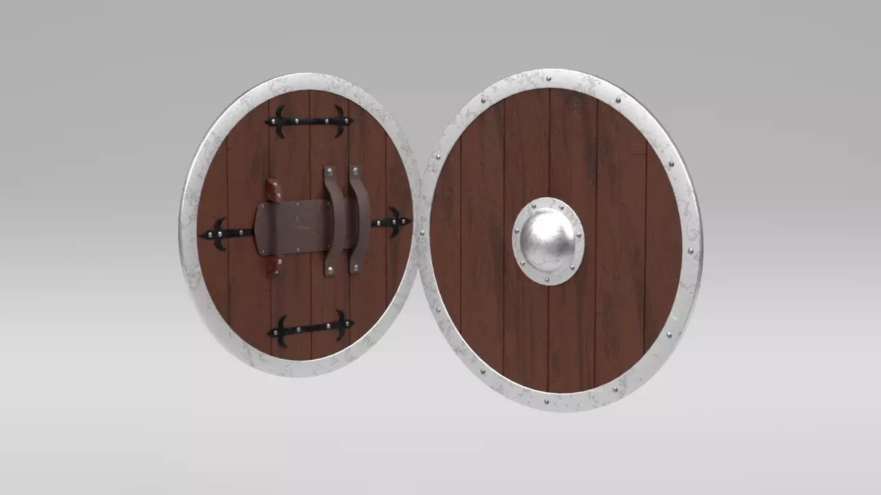 medieval shield Low-poly 3D model_0