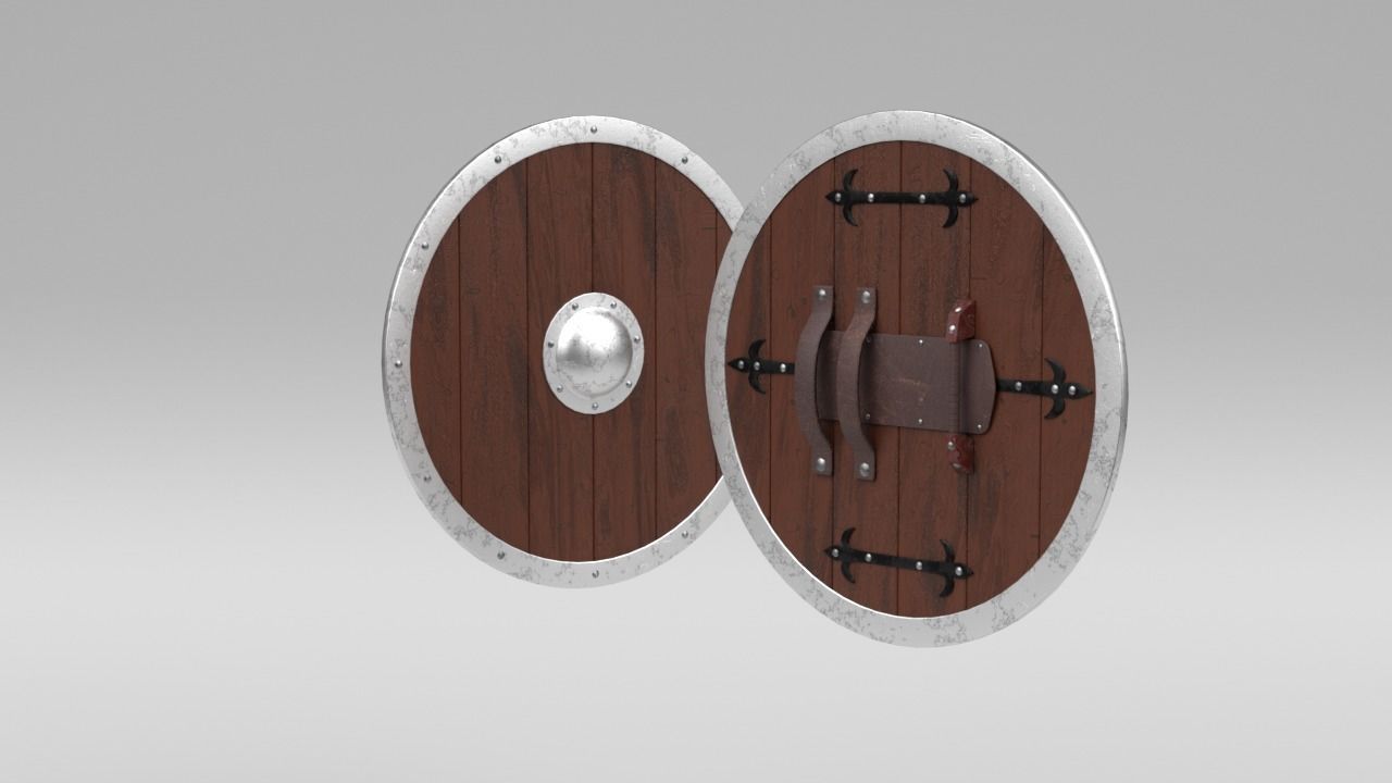 medieval shield Low-poly 3D model_1