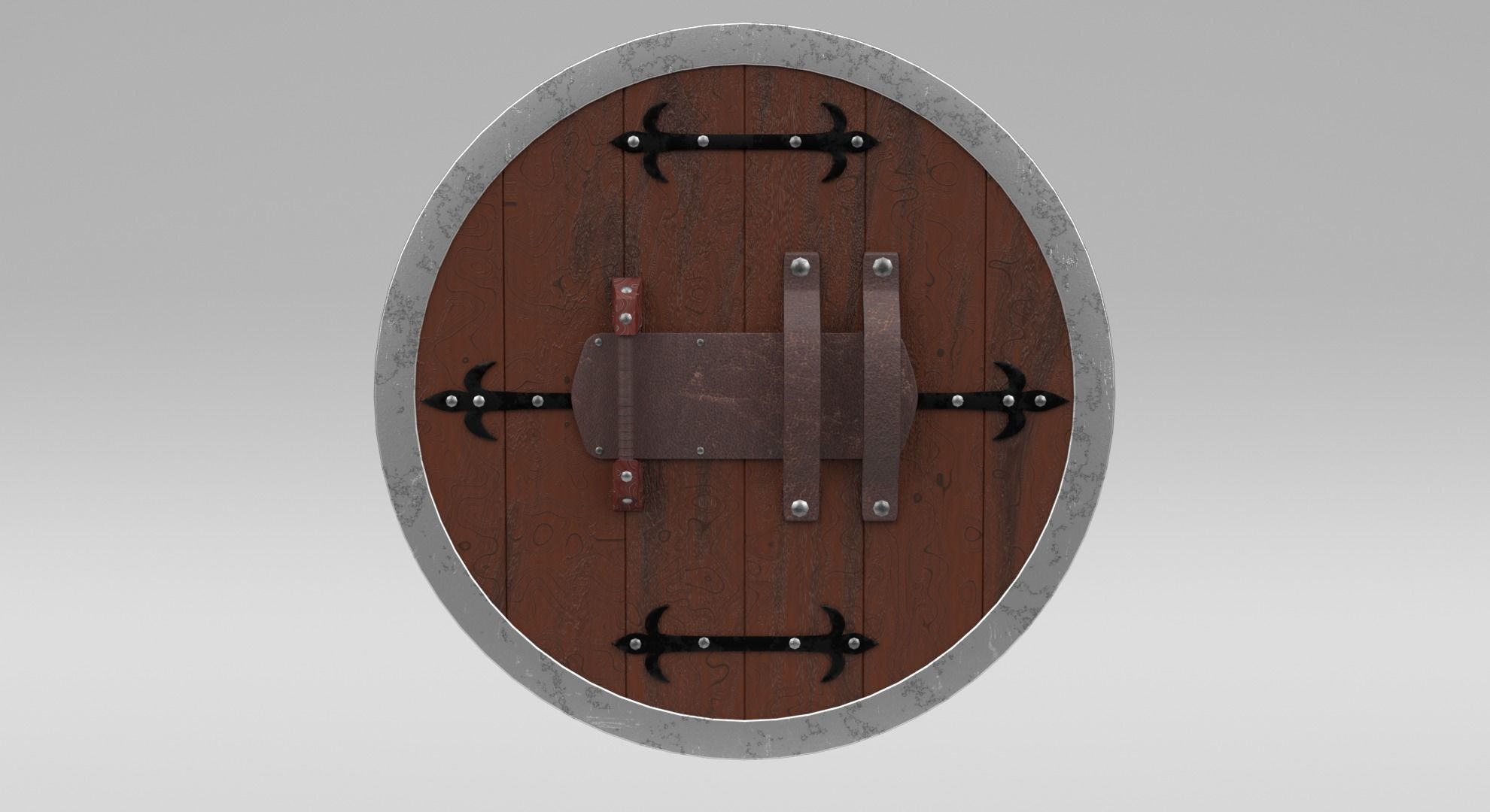 medieval shield Low-poly 3D model_3