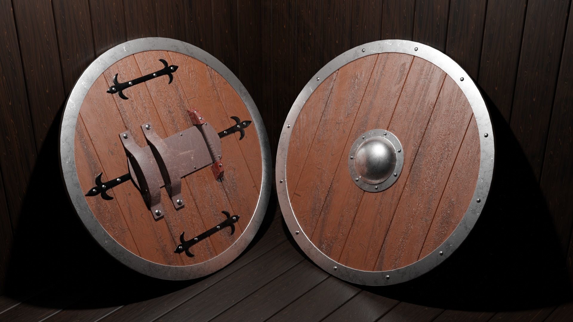 medieval shield Low-poly 3D model_9