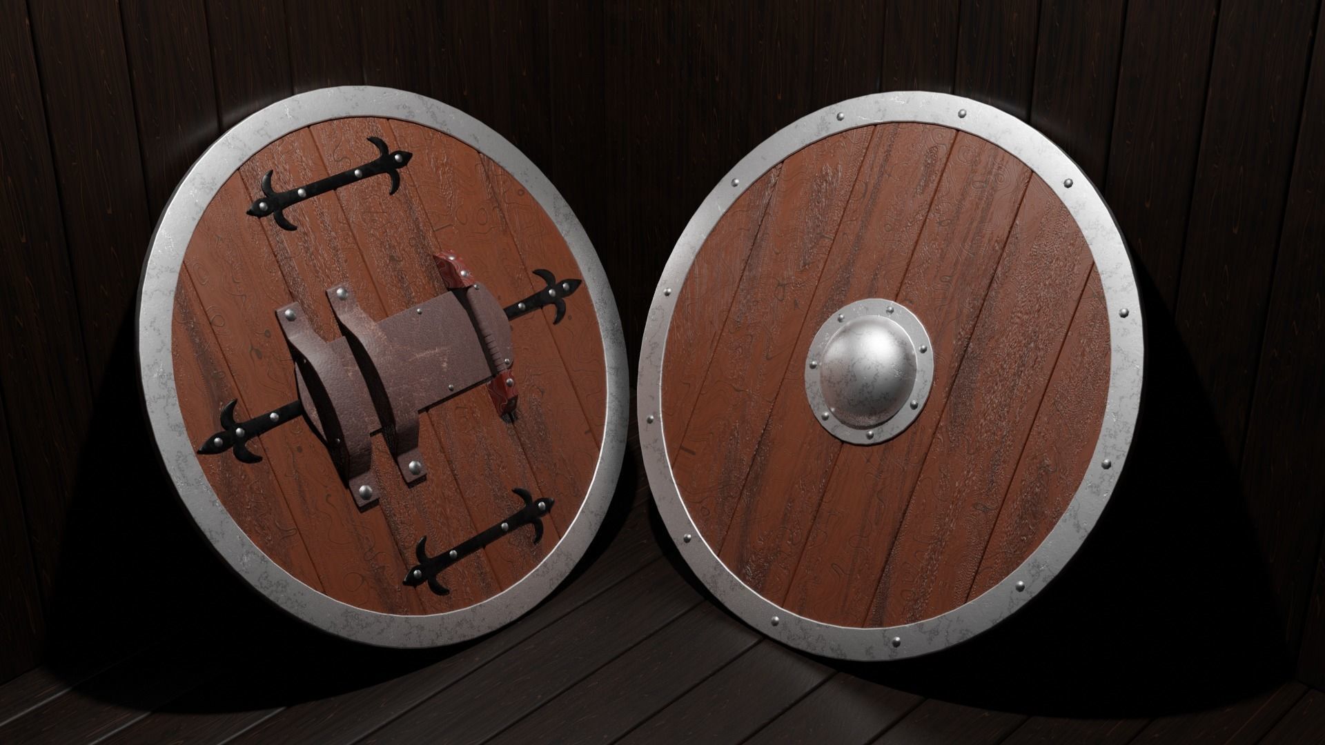 medieval shield Low-poly 3D model_10