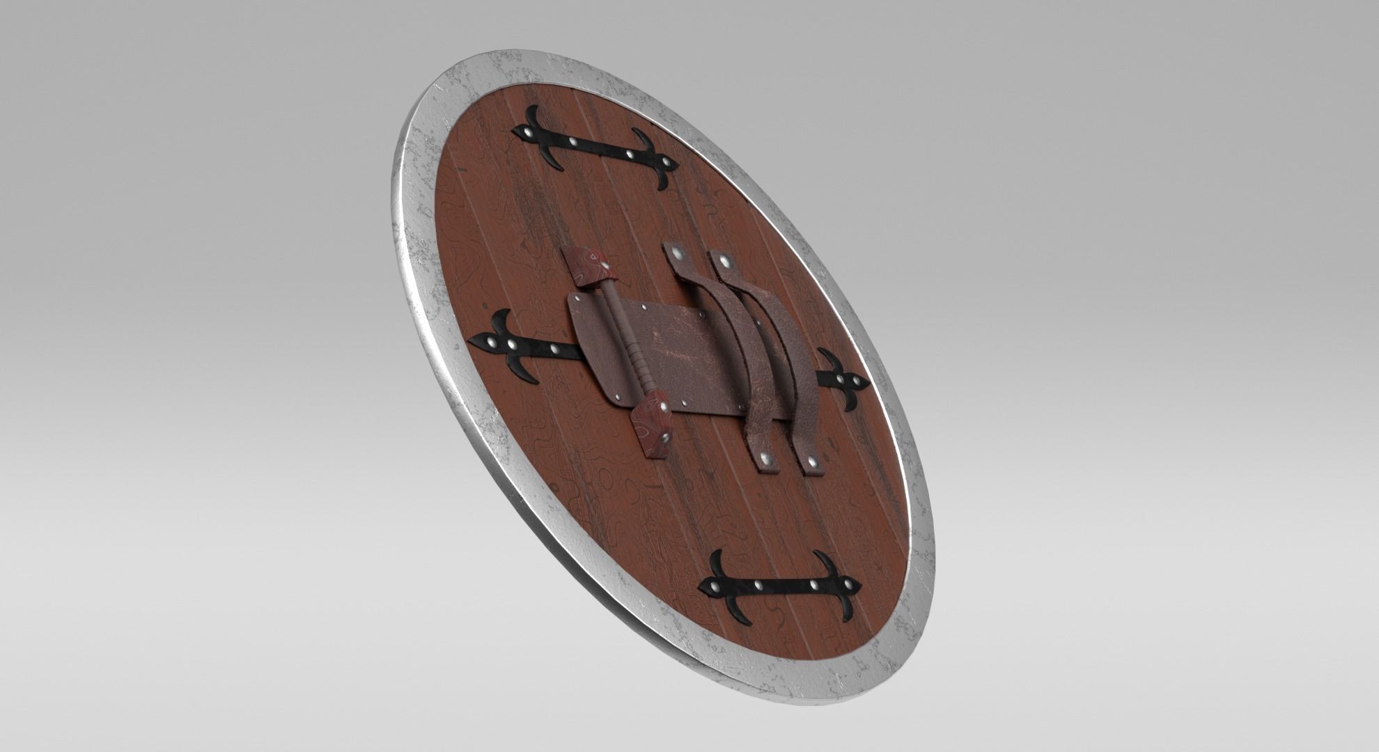medieval shield Low-poly 3D model_8