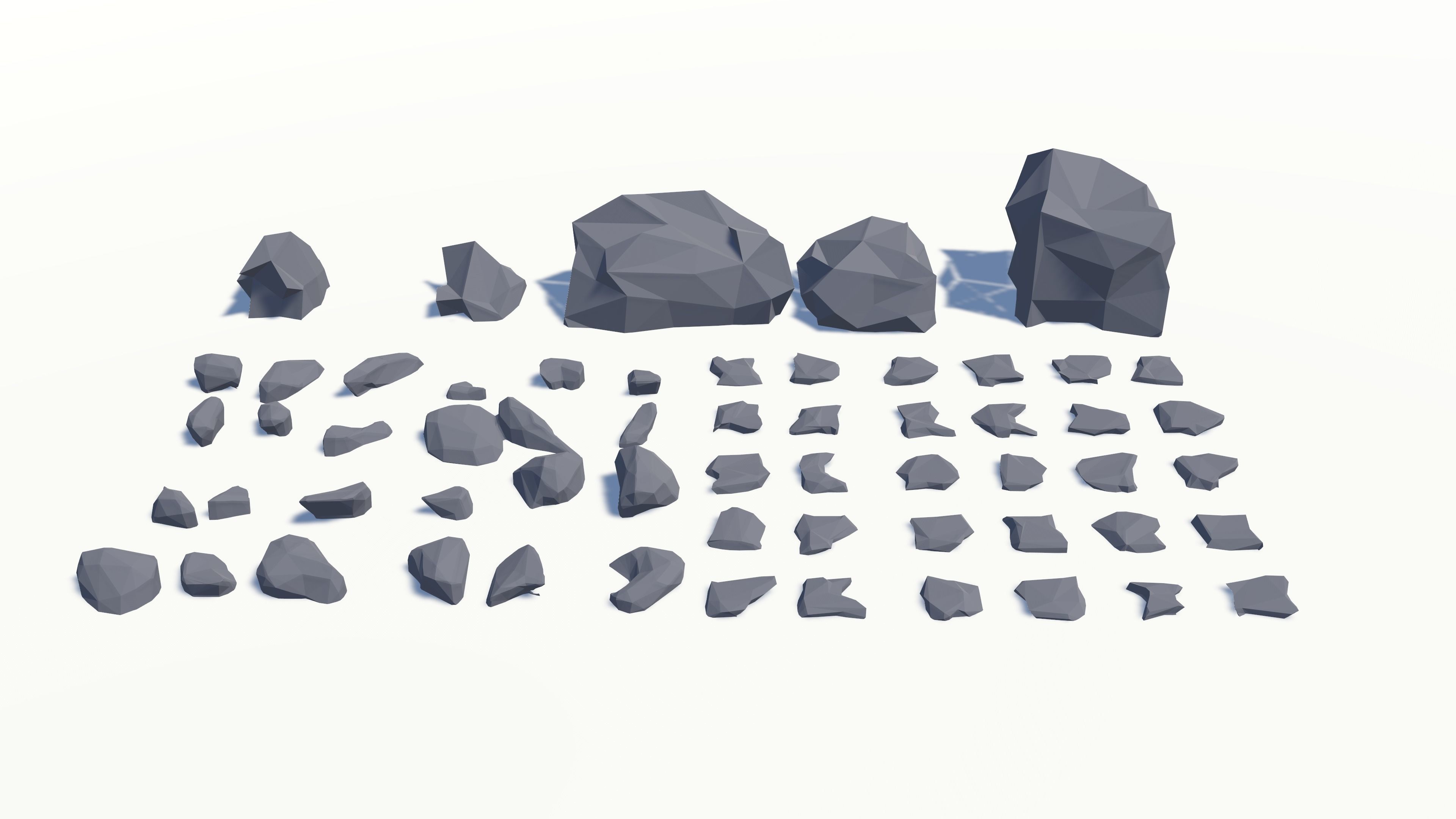 Low poly rocks Free low-poly 3D model_2