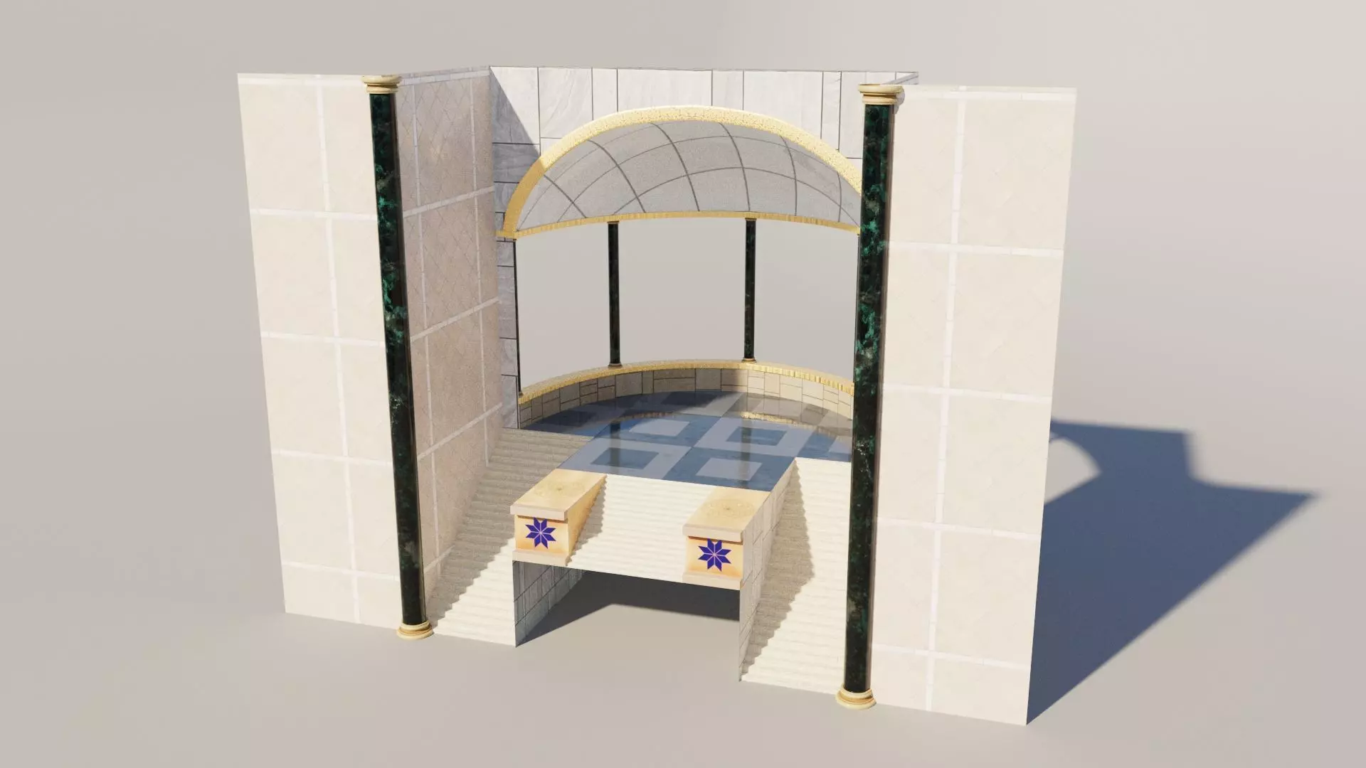 Fantasy Building Temple  Altar Low-poly 3D model_0