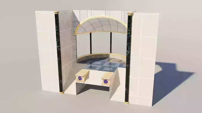 Fantasy Building Temple  Altar Low-poly 3D model