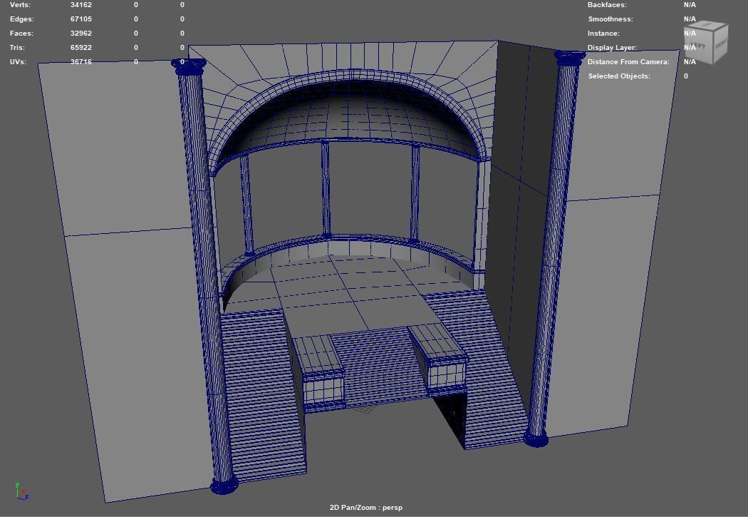 Fantasy Building Temple  Altar Low-poly 3D model_6