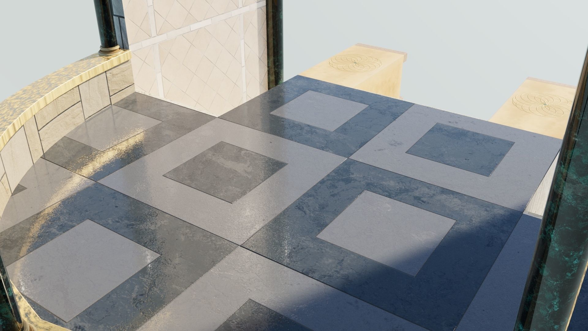 Fantasy Building Temple  Altar Low-poly 3D model_4