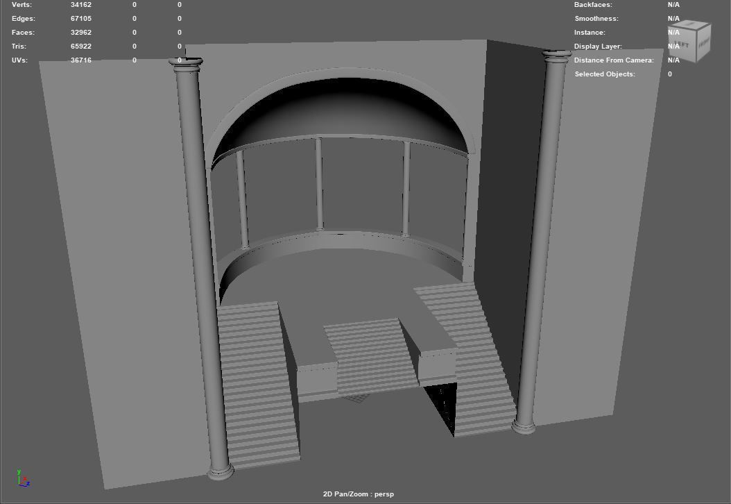 Fantasy Building Temple  Altar Low-poly 3D model_5