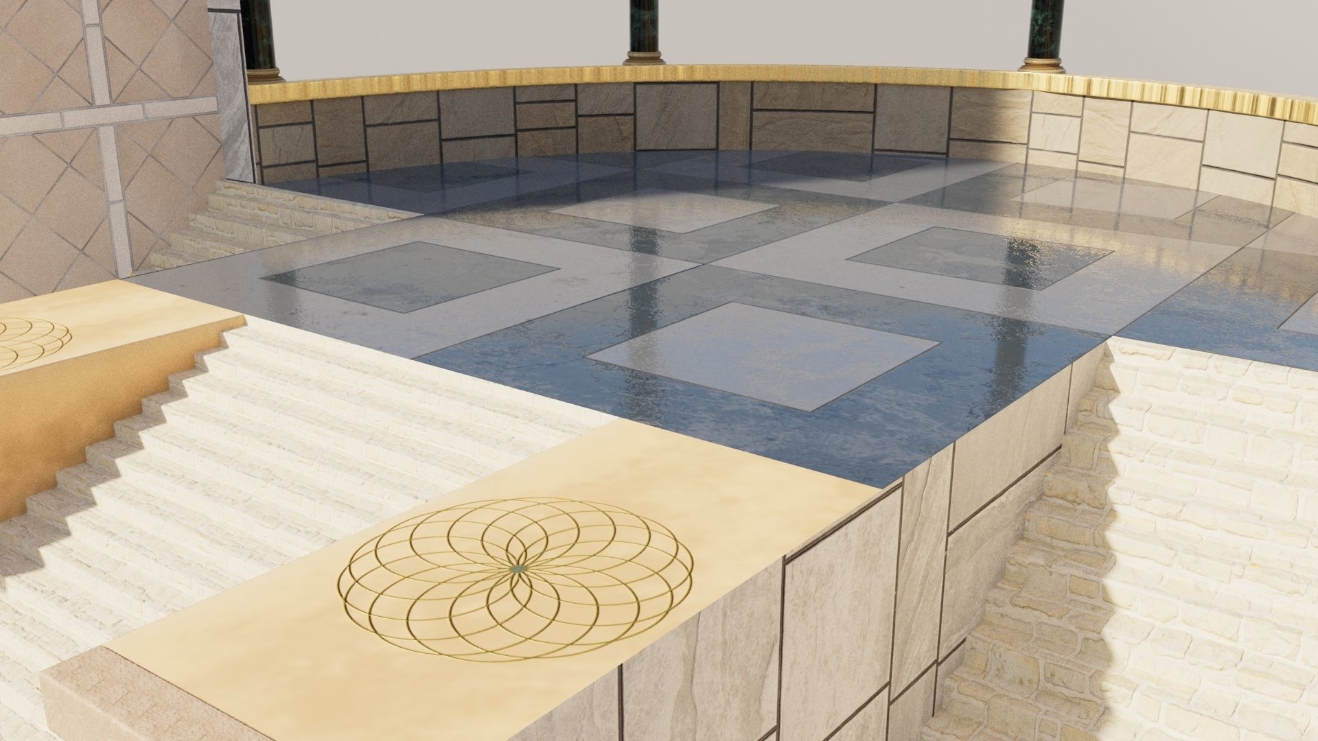 Fantasy Building Temple  Altar Low-poly 3D model_3