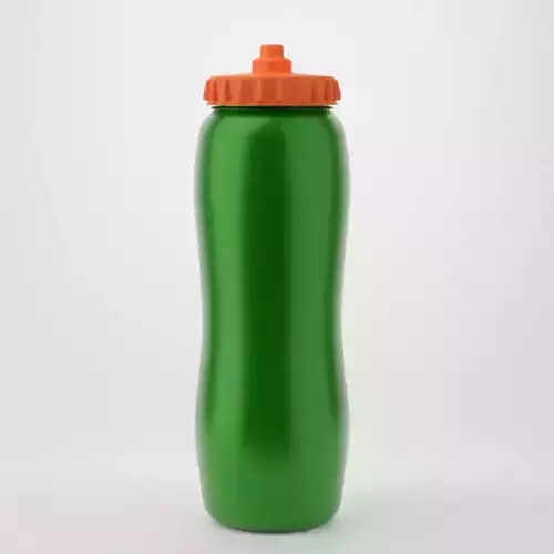 Green color Steel water bottle with orange cap