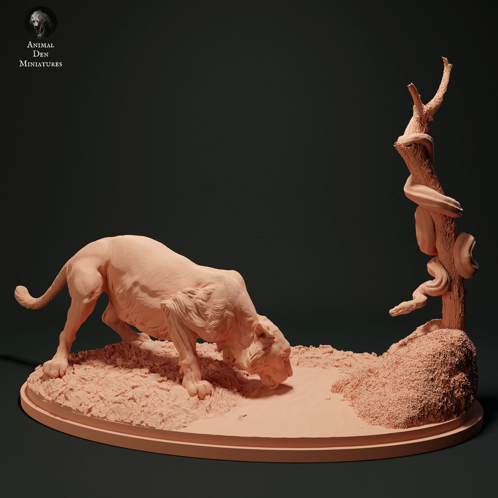 Burmese Python and Bengal Tiger 3D print model_1