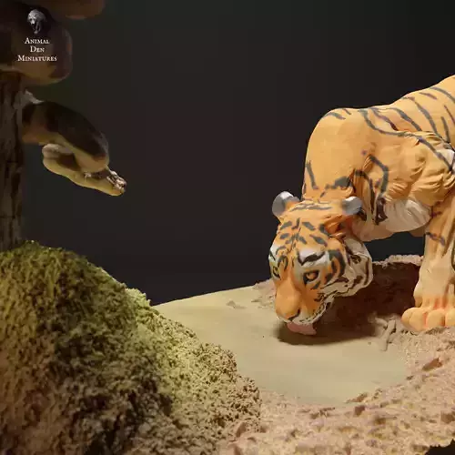 Burmese Python and Bengal Tiger 3D print model