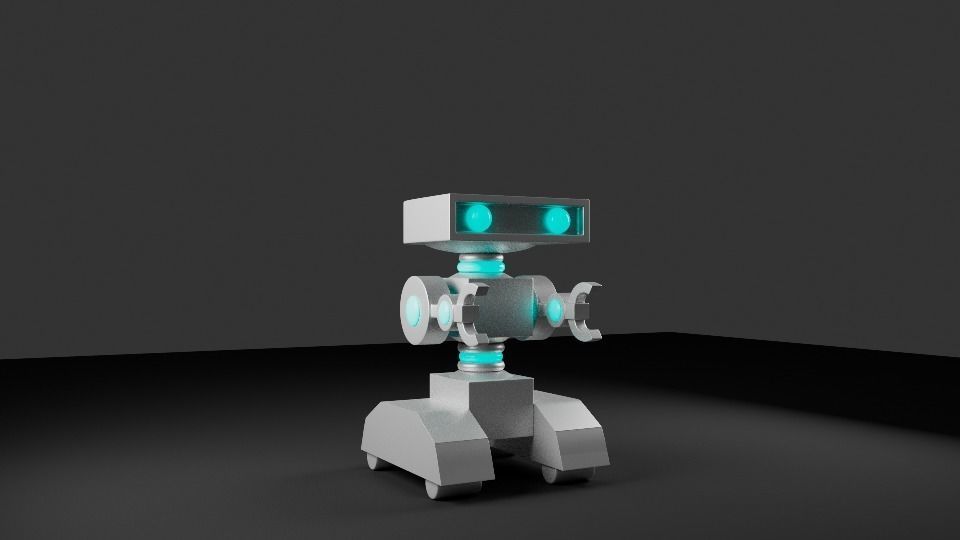 Simple Robot animated Free 3D model_1