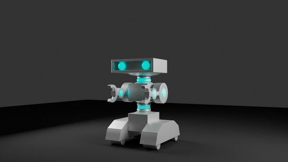 Simple Robot animated Free 3D model_2