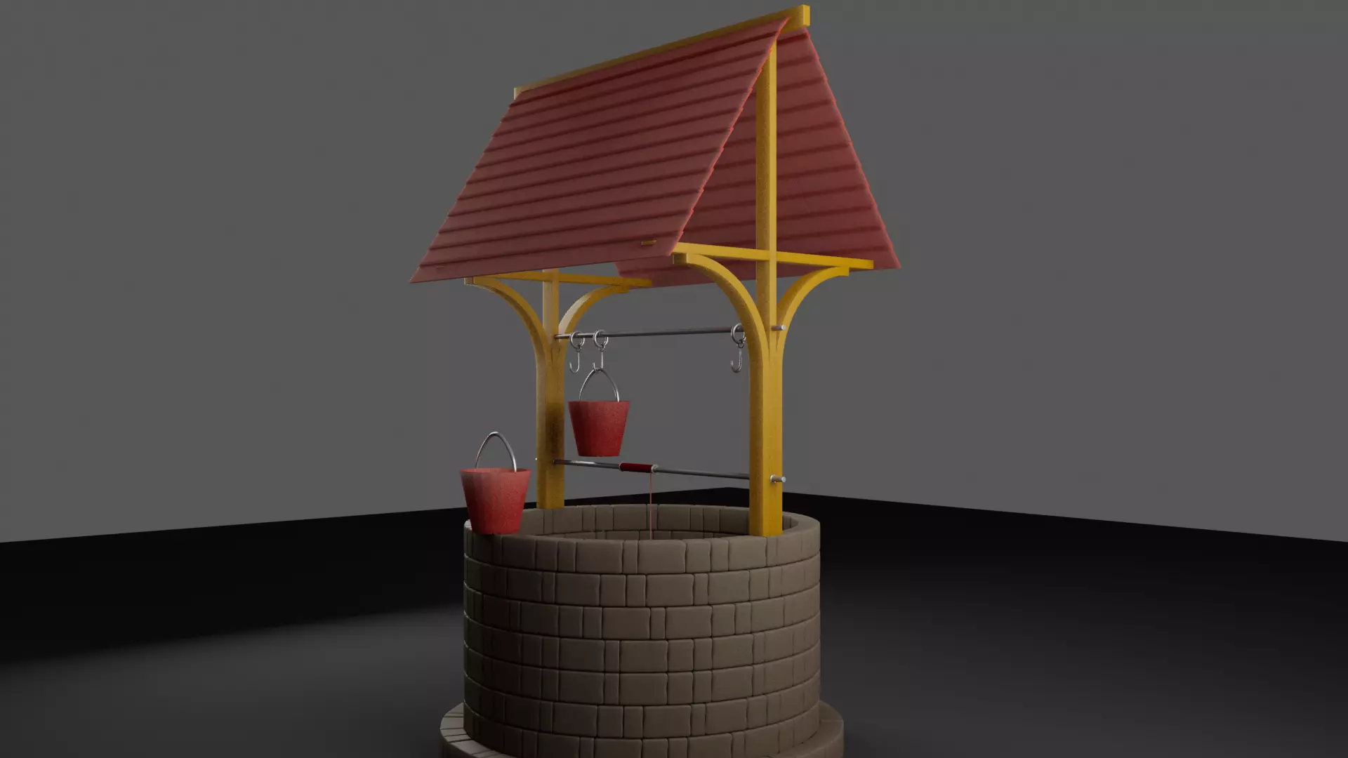 simple well 360 degree animated Free 3D model