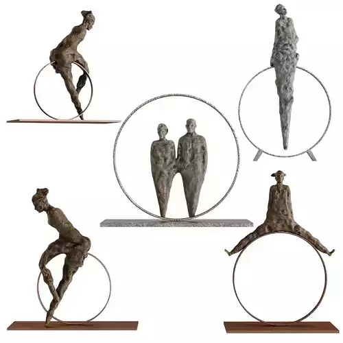 Human Sculptures 15 in circles