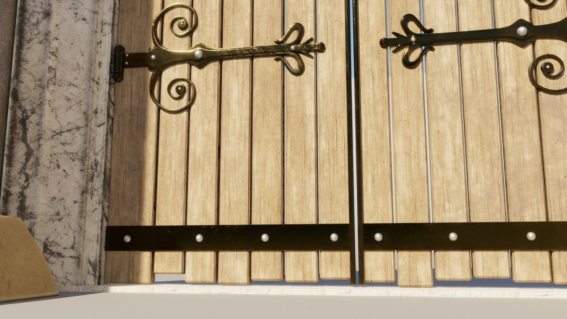 Fantasy Door Archway 3D model_3