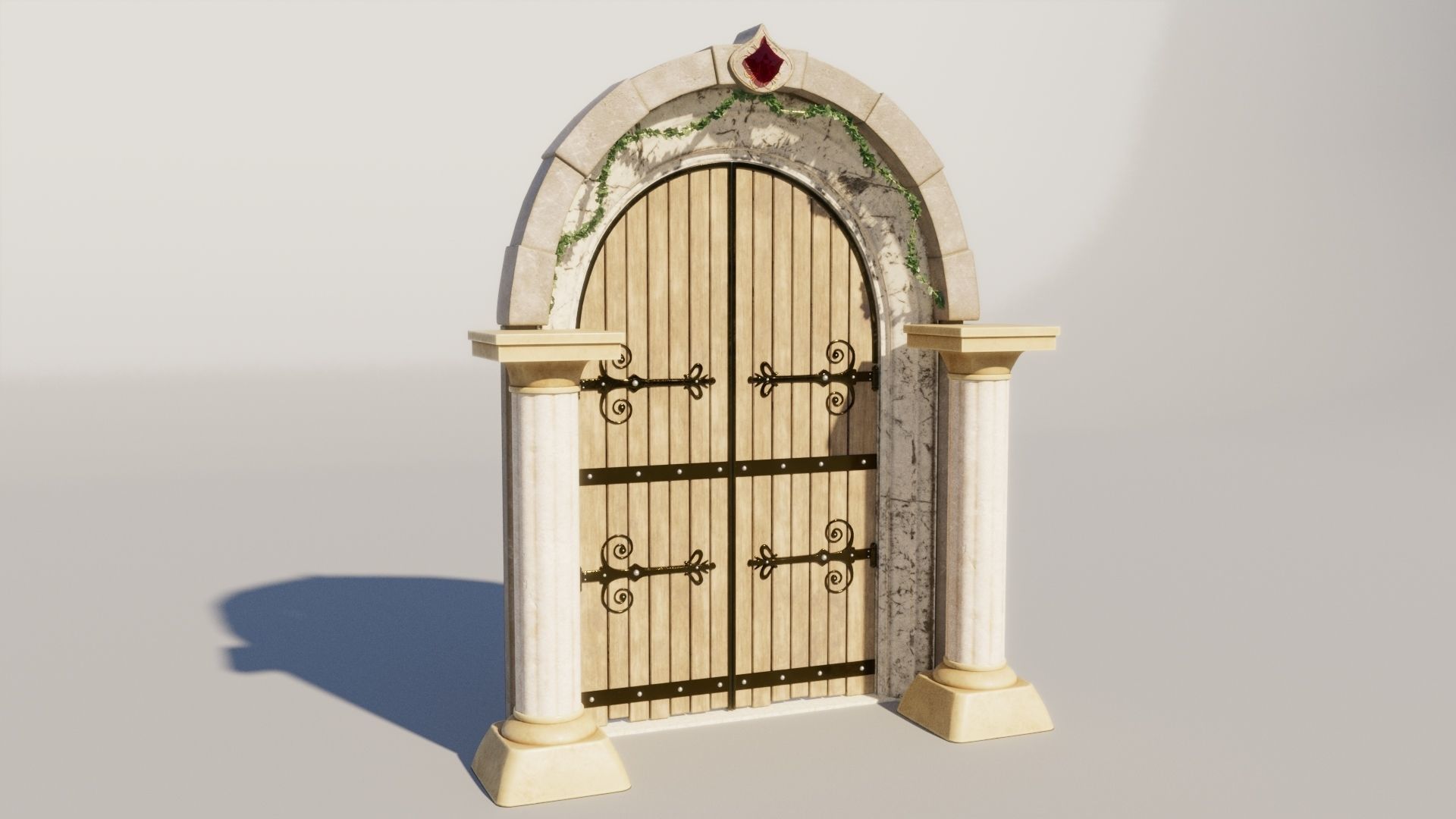 Fantasy Door Archway 3D model_1