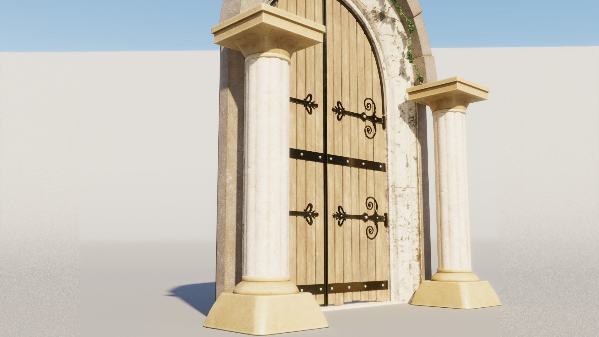 Fantasy Door Archway 3D model_4