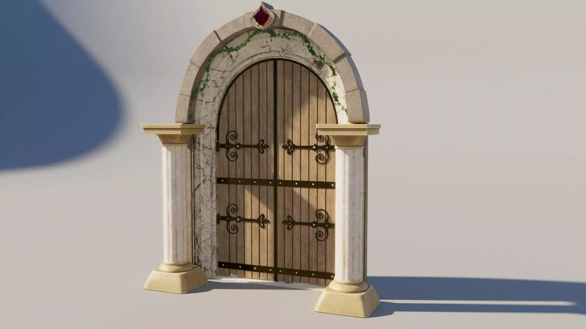 Fantasy Door Archway 3D model_0