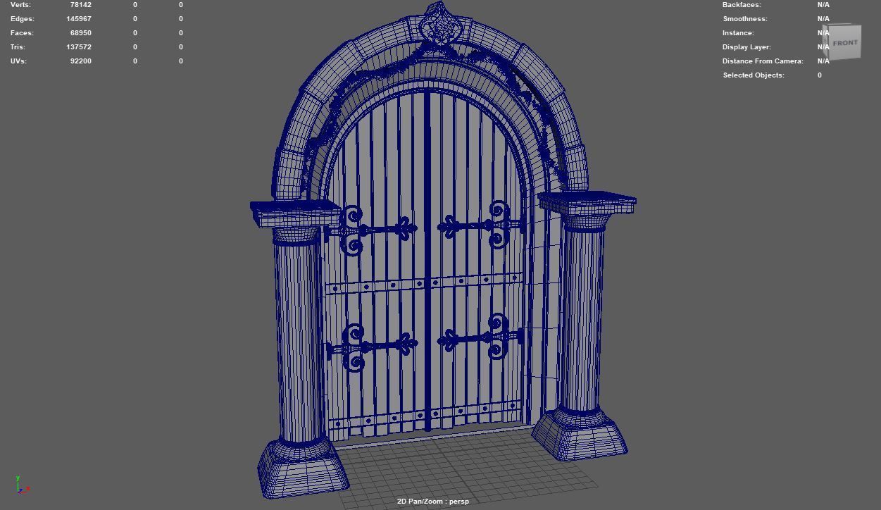 Fantasy Door Archway 3D model_6