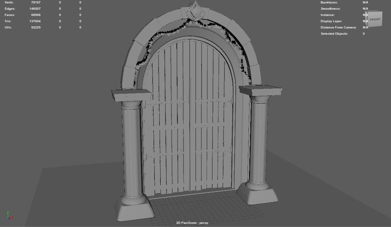 Fantasy Door Archway 3D model_5