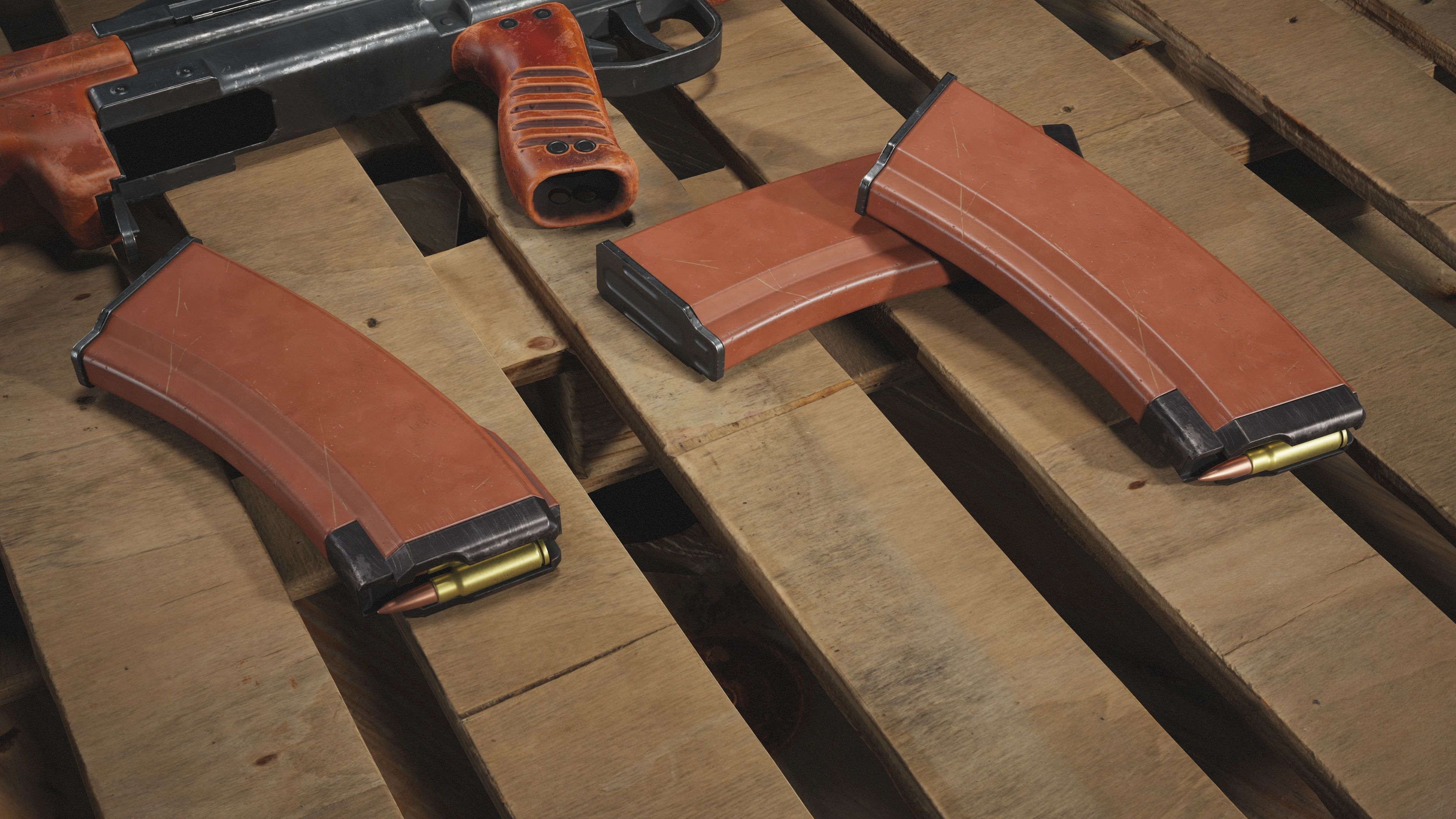 TKB 0146 3D model soviet bullpup rifle low poly  Low-poly 3D model_6