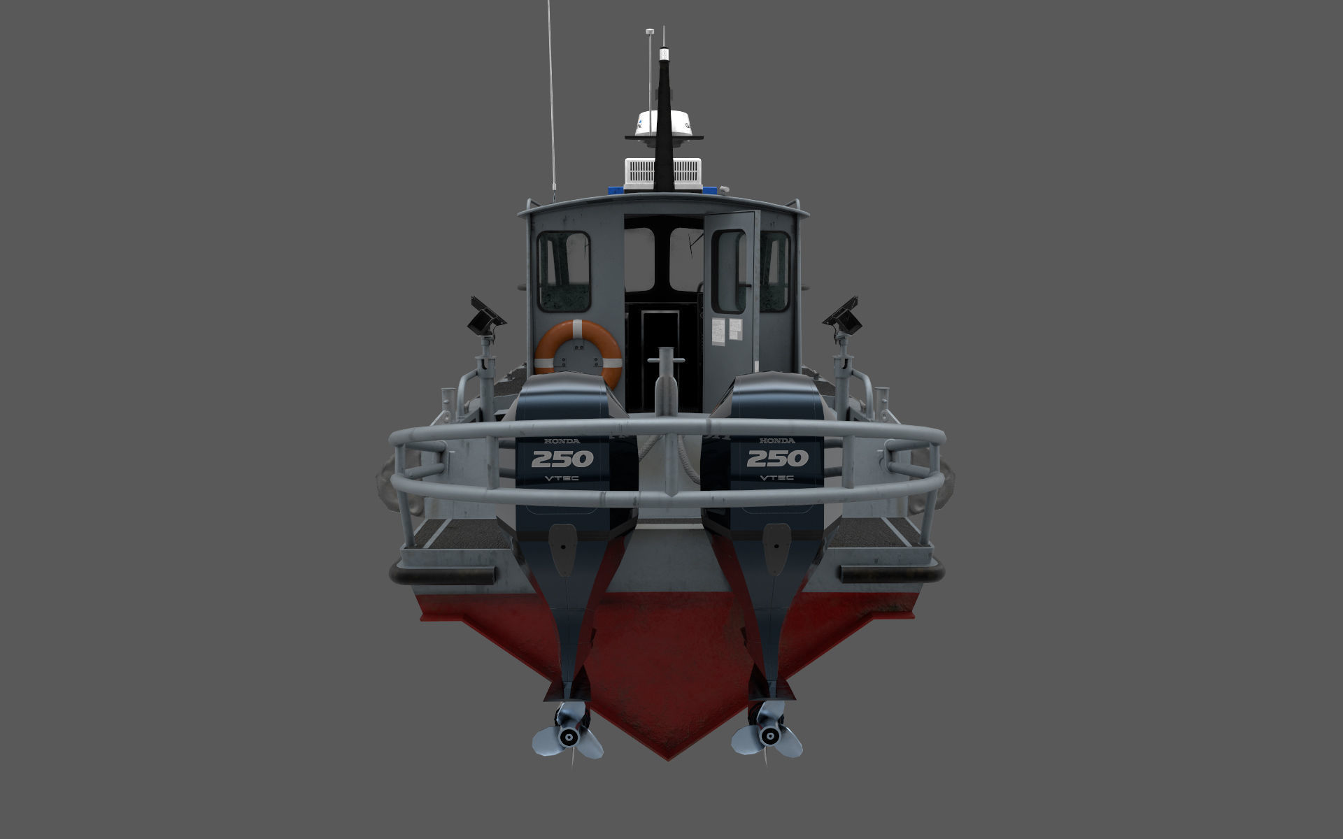 SeaArk US Navy Police Low-poly 3D model_15