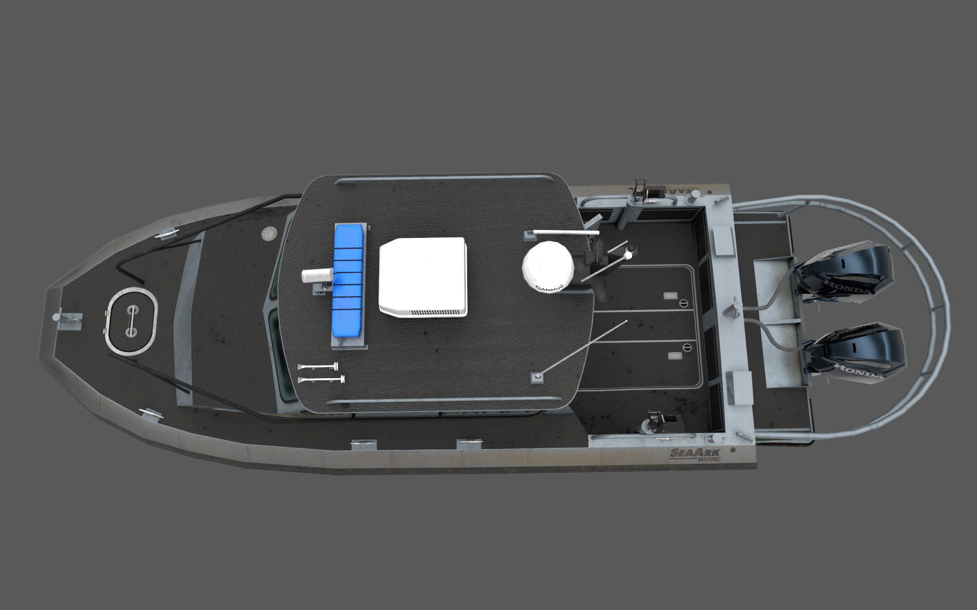 SeaArk US Navy Police Low-poly 3D model_16