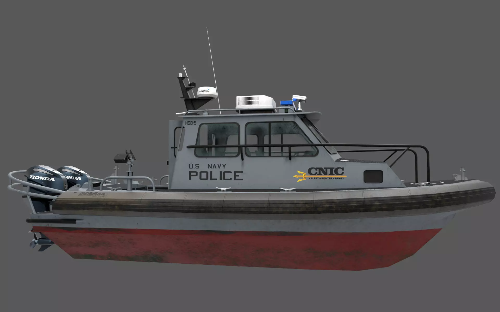 SeaArk US Navy Police Low-poly 3D model_0