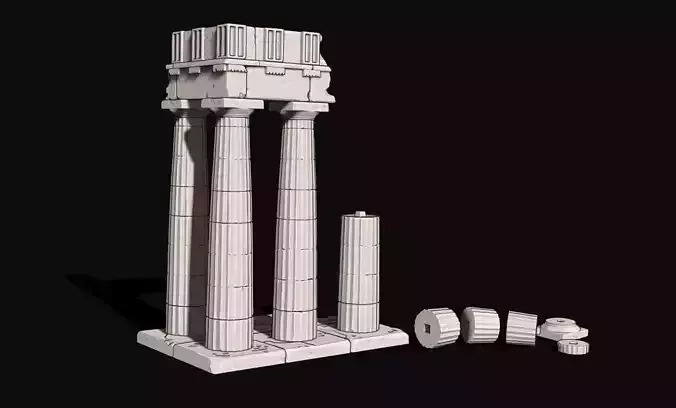 Partenon columns - Scenery for wargames - Diormas - Railway