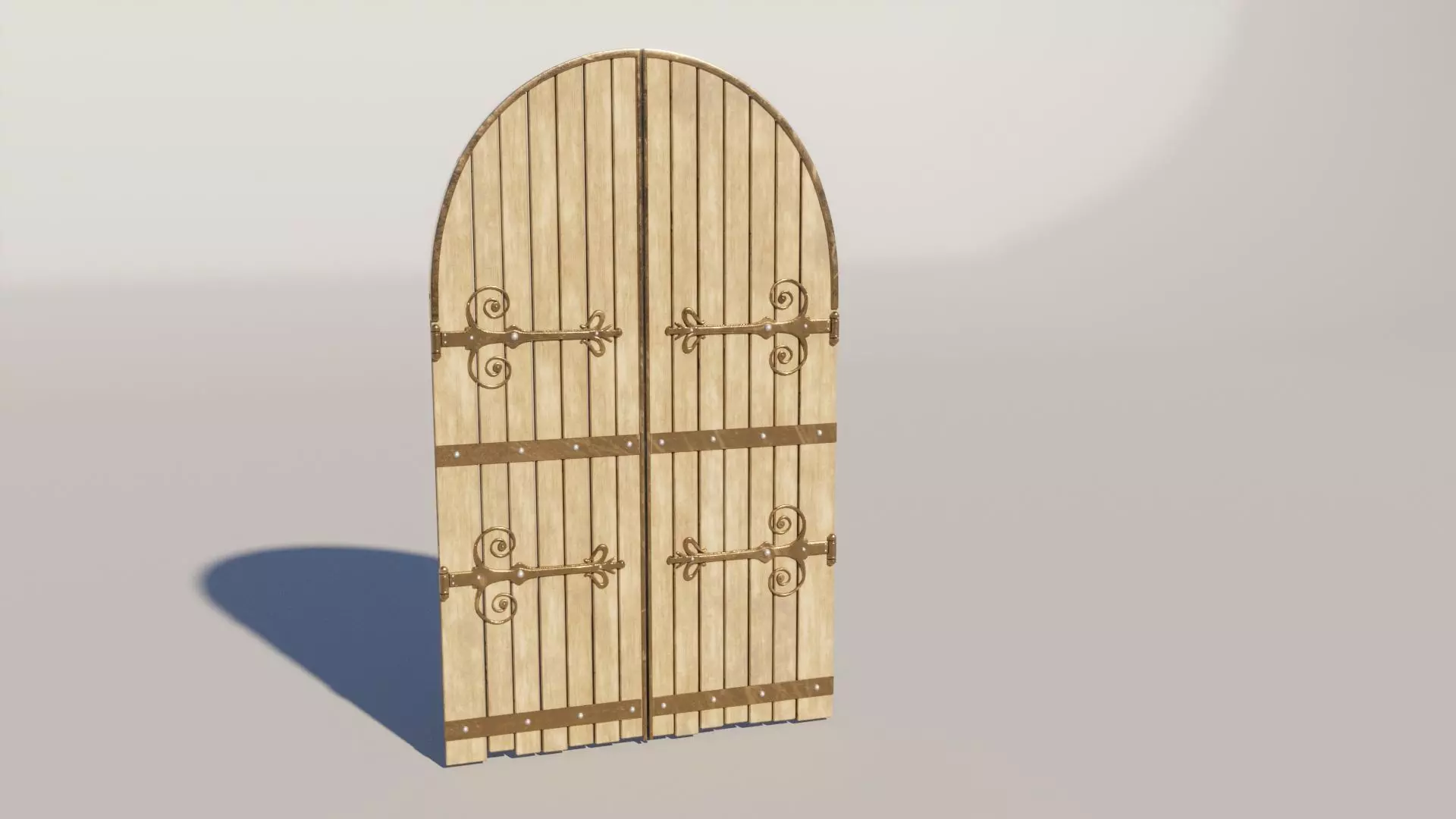 Medieval Fantasy Door 3D model_0