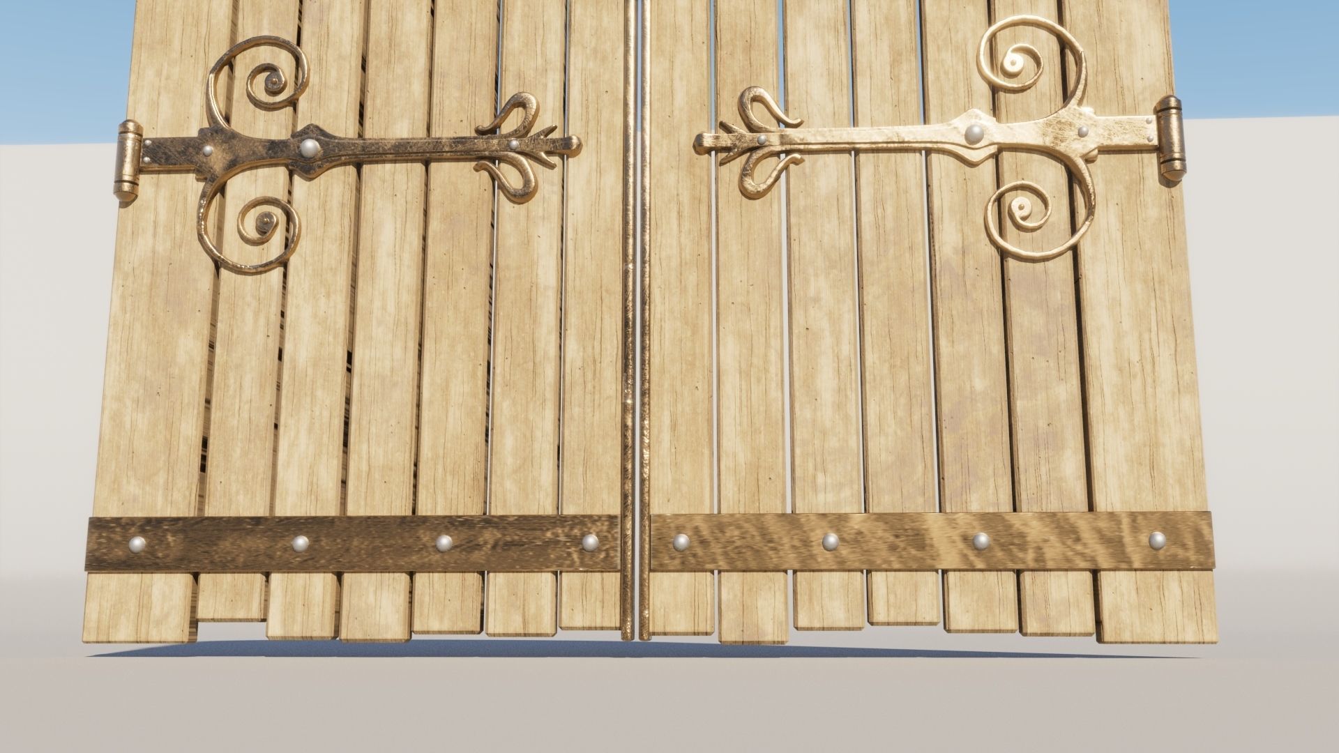 Medieval Fantasy Door 3D model_1