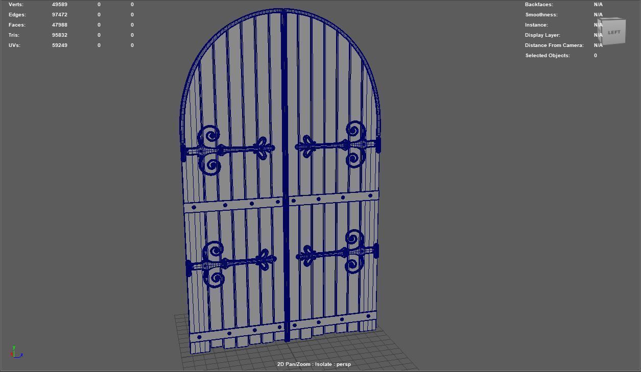 Medieval Fantasy Door 3D model_4