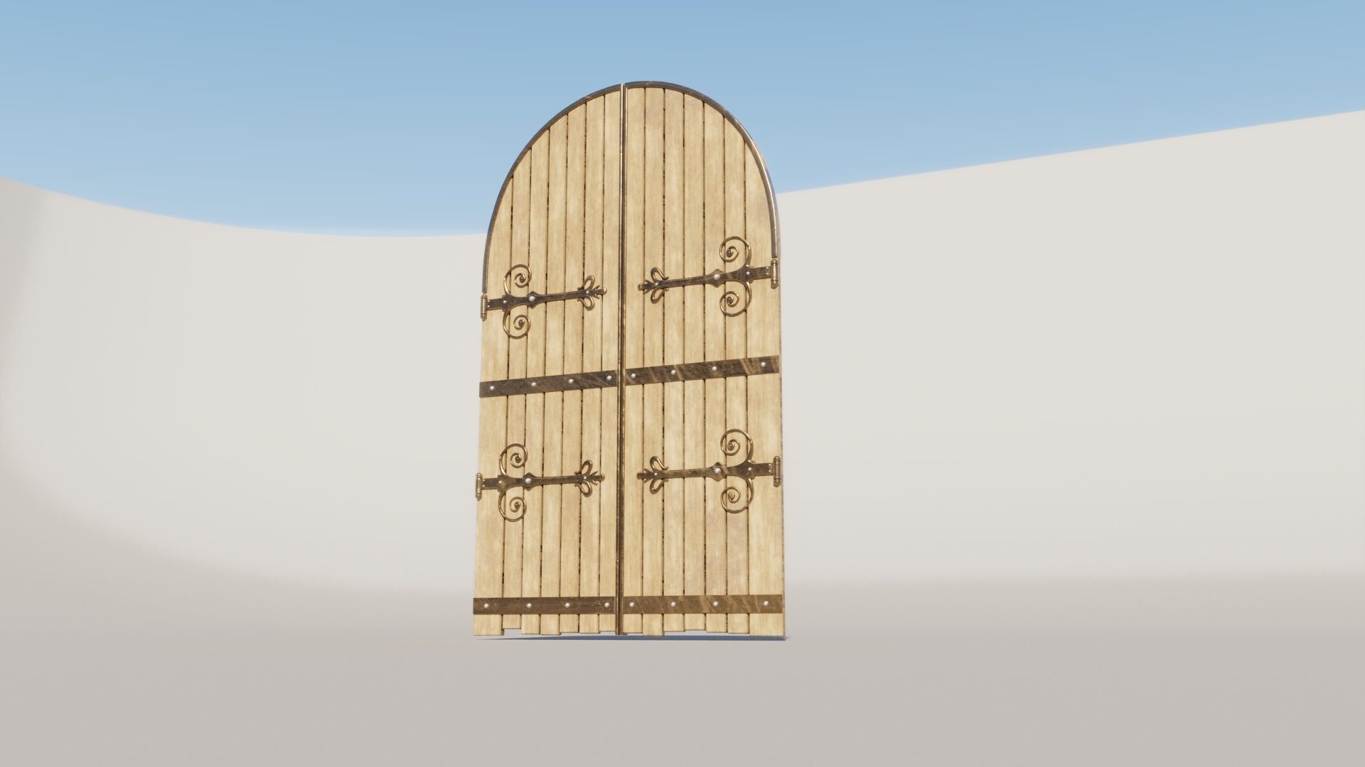 Medieval Fantasy Door 3D model_2